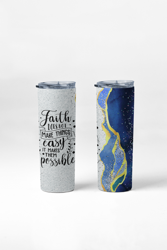 Possible faith  tumbler with stainless steel straw