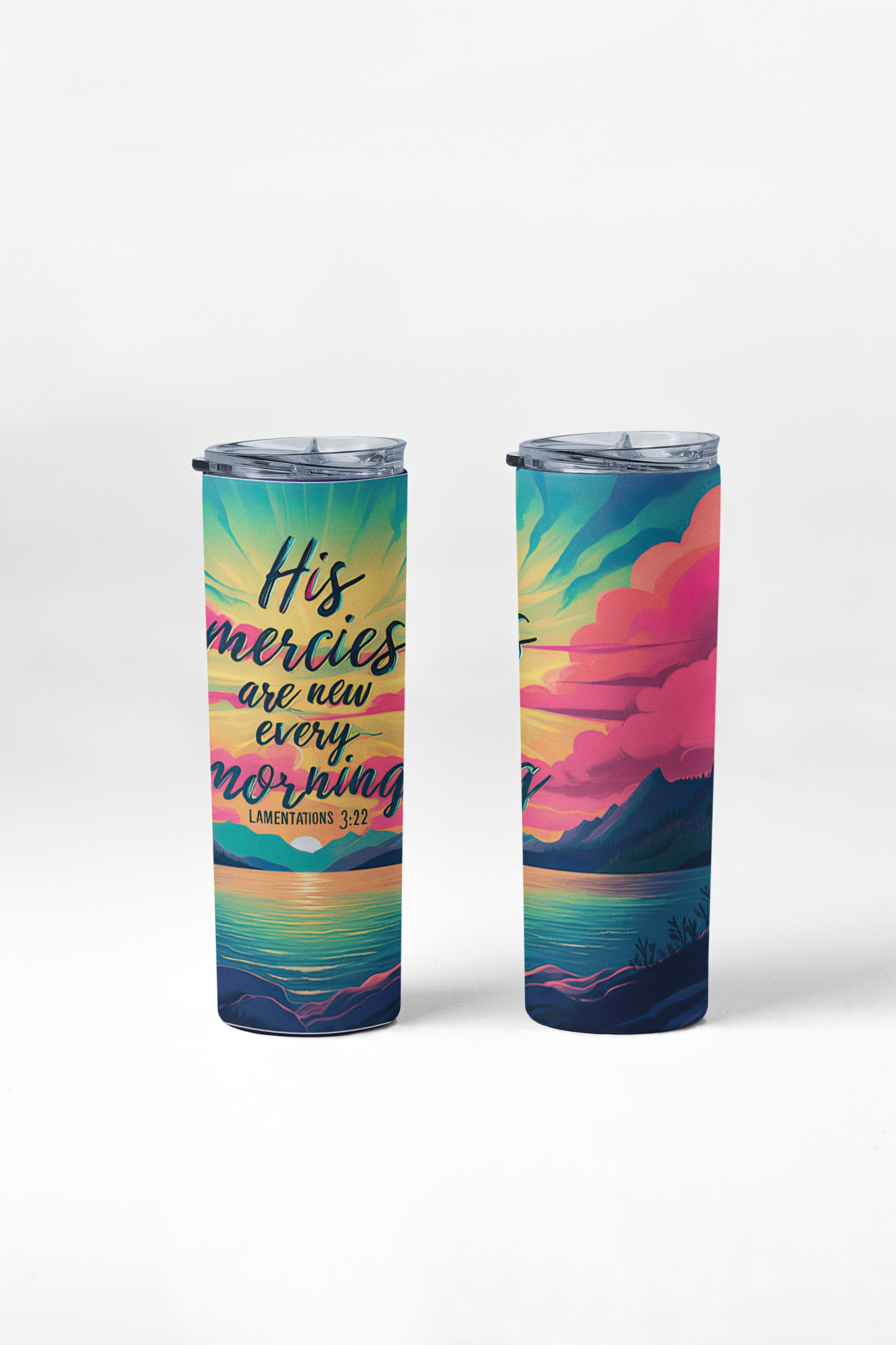 New mercies tumbler with stainless steel with straw