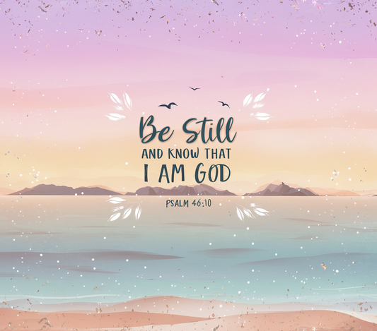 Be Still tumbler with stainless steel straw