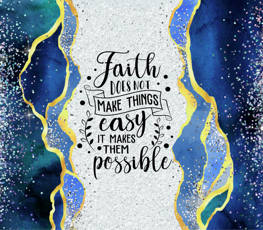 Possible faith  tumbler with stainless steel straw