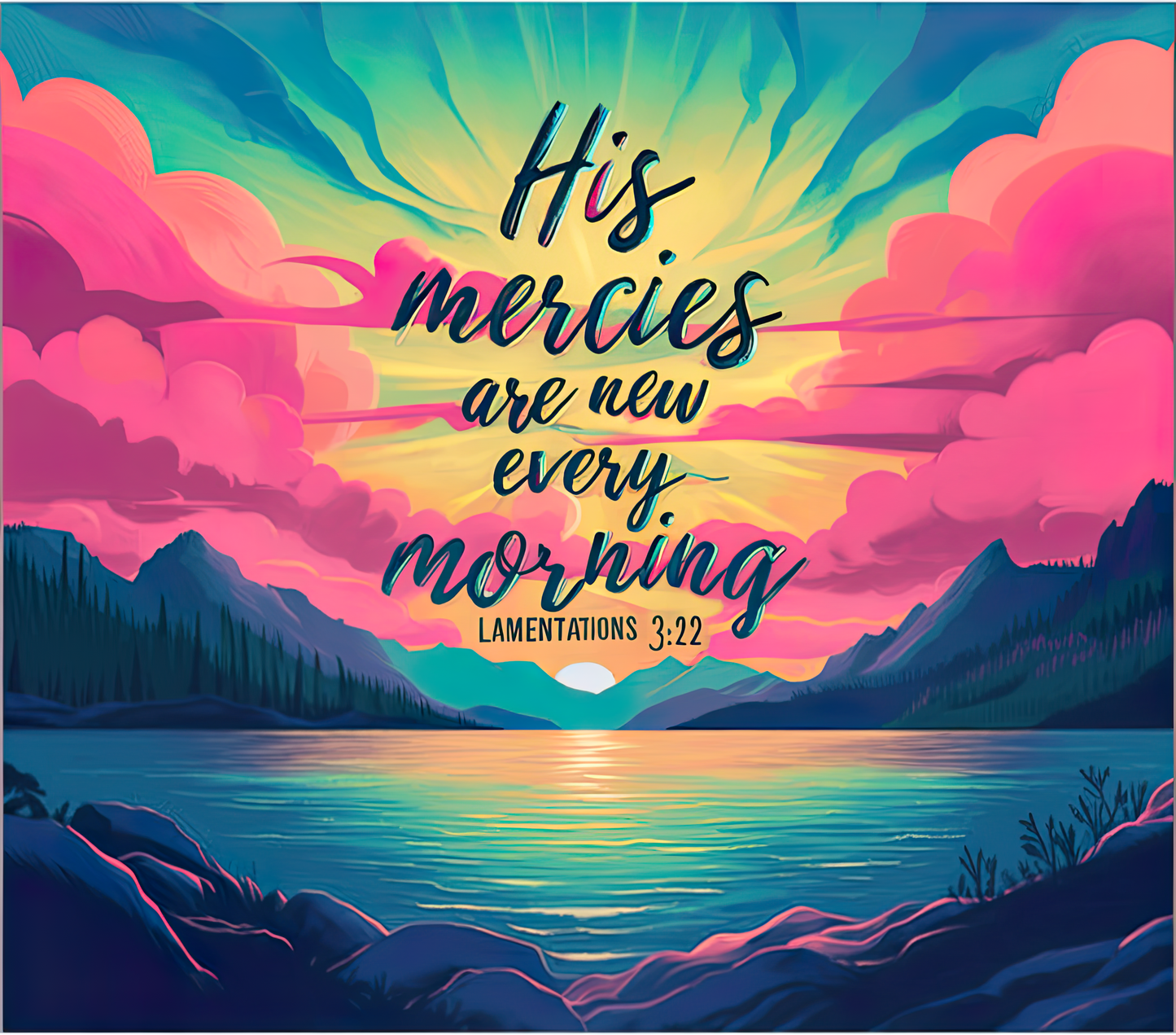 New mercies tumbler with stainless steel with straw