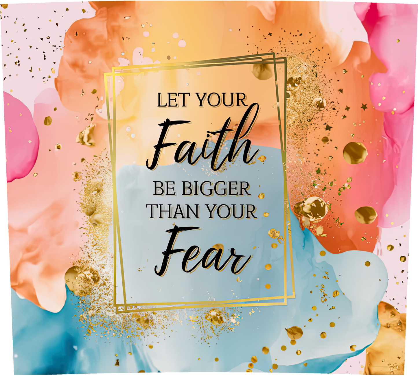 Bigger faith tumbler with stainless steel straw
