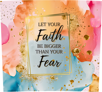 Bigger faith tumbler with stainless steel straw