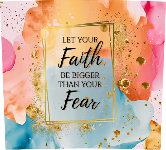 Bigger faith tumbler with stainless steel straw