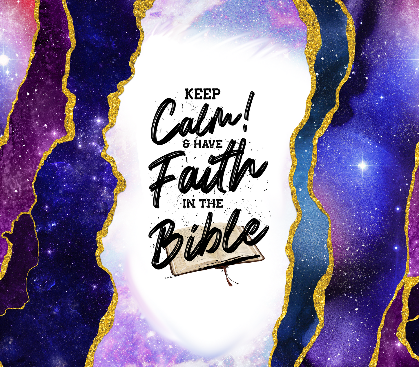 Keep calm have faith tumbler with stainless steel straw