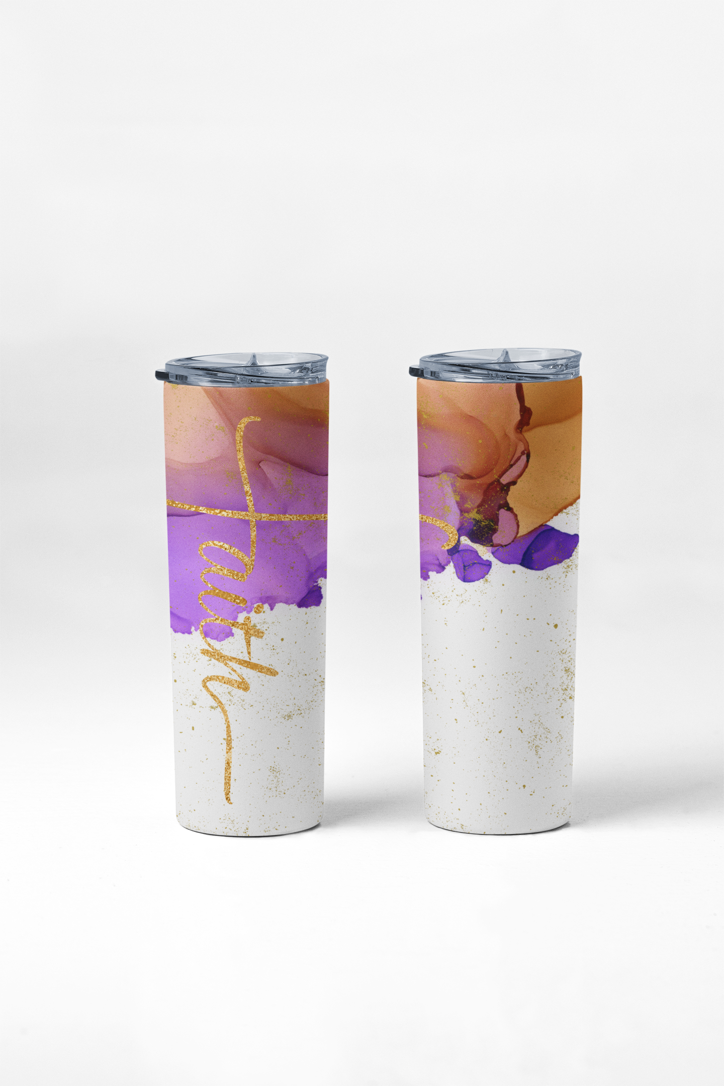 Faith tumbler with stainless steel straw