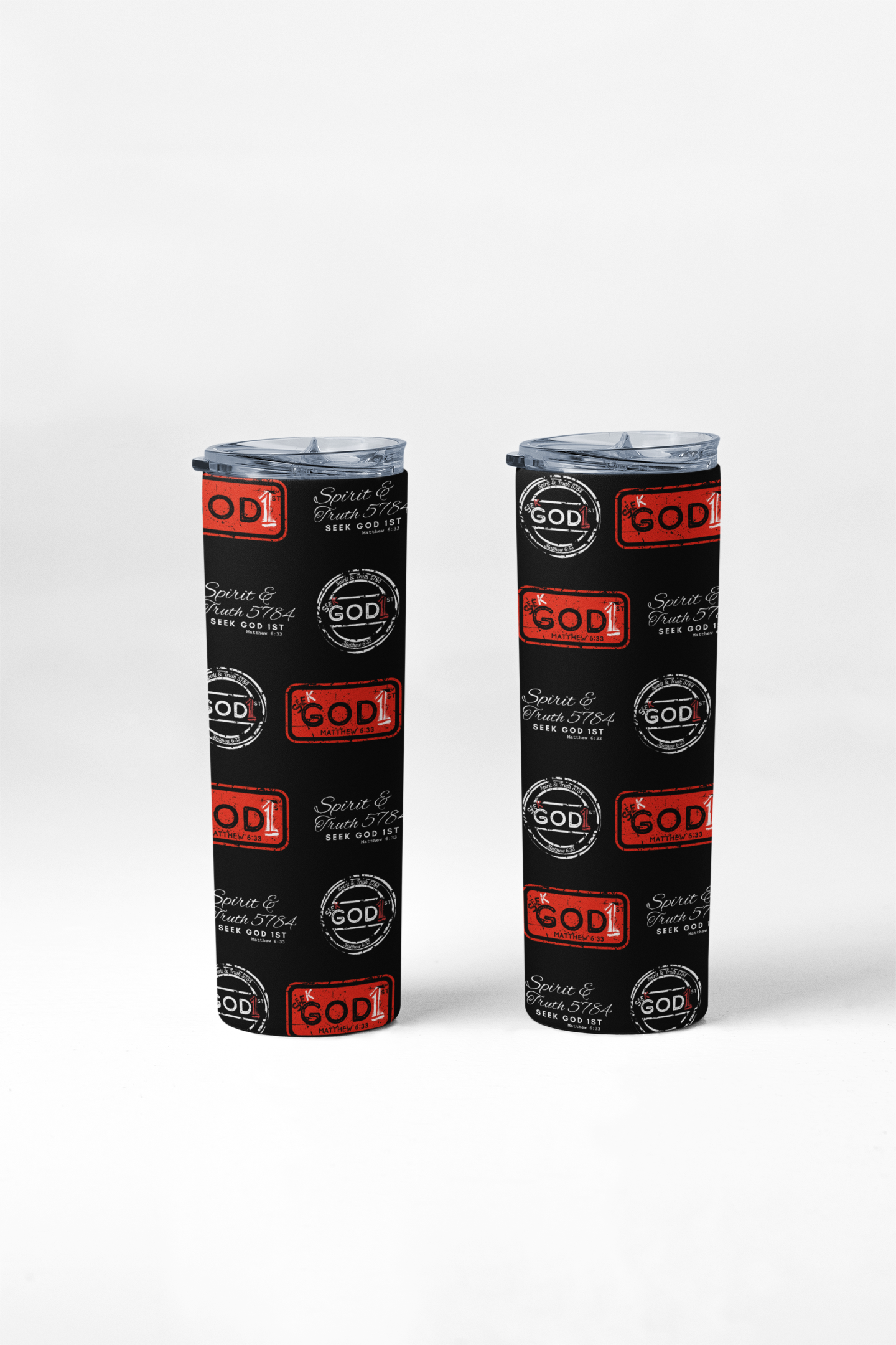 Seek God 1st tumbler with stainless steel straw